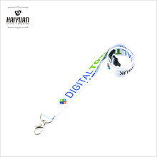 Heat Transfer Logo Blanco Color Lanyad con clip de metal